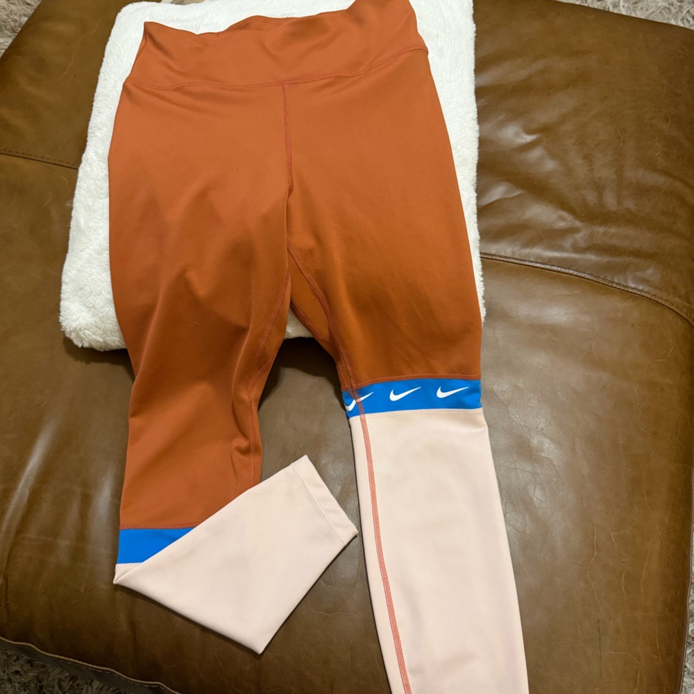Nike Women's Leggings - Rust, Pink, and Blue
